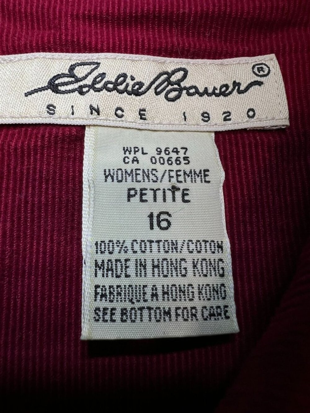 Eddie Bauer Womens Corduroy Button Front Midi Dress Long Sleeve Size 16 Burgundy - Picture 3 of 14